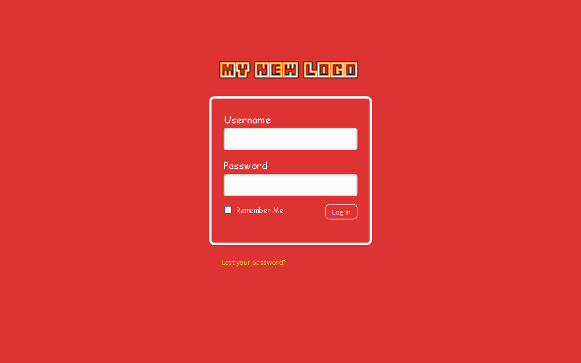 Login page after styling